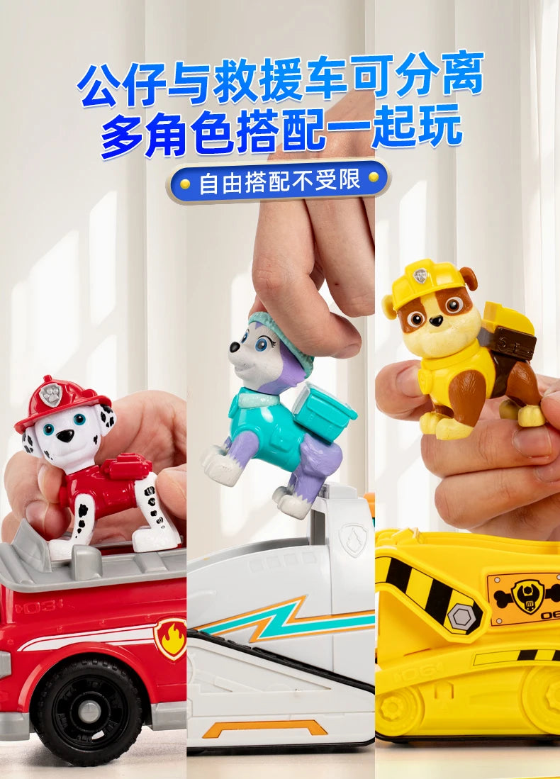 Nouveau véhicule original PAW PATROL voiture Ryder Tracker Everest Chase Rex Skye Rocky Marshall Zuma Figurine jouet cadeau d'anniversaire pour enfant