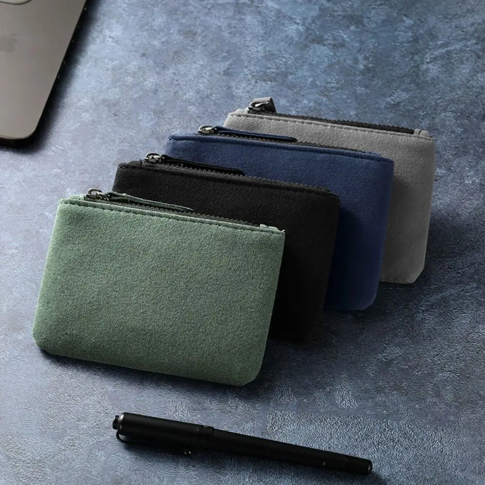 Mini portefeuilles tendance en PU, porte-monnaie, porte-cartes, sac d'argent, pochette à monnaie zippée pour femmes et hommes