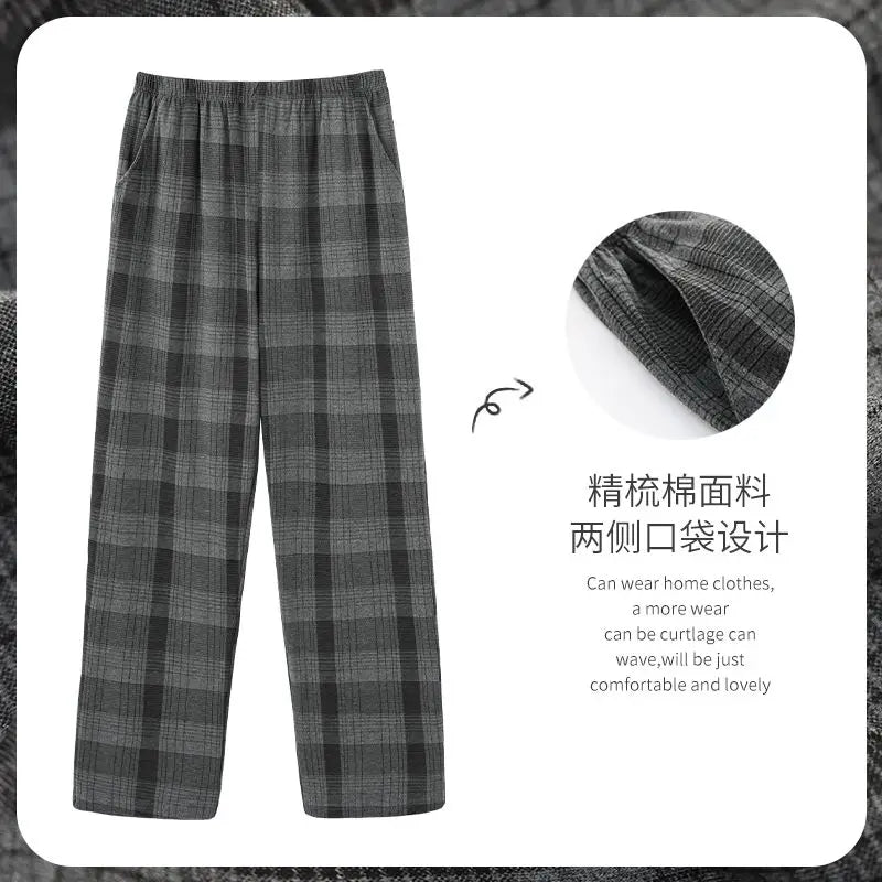 Nouveau style Vente chaude Coton carreaux Pyjama Pantalon pour Adultes Ameublement Coton Pantalon Coton Pyjama Homme Bas de sommeil Vêtements d'intérieur
