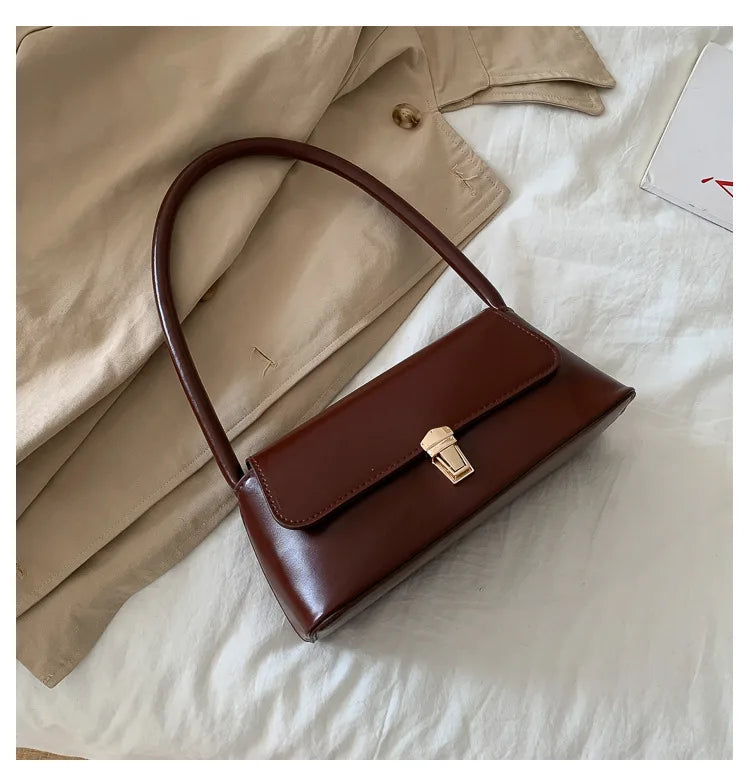 Korean Style Underarm Female Bag PU Minimalist Women Handbag 2025 New Fashion Shoulder Bag Solid Color Daily Commuter bag