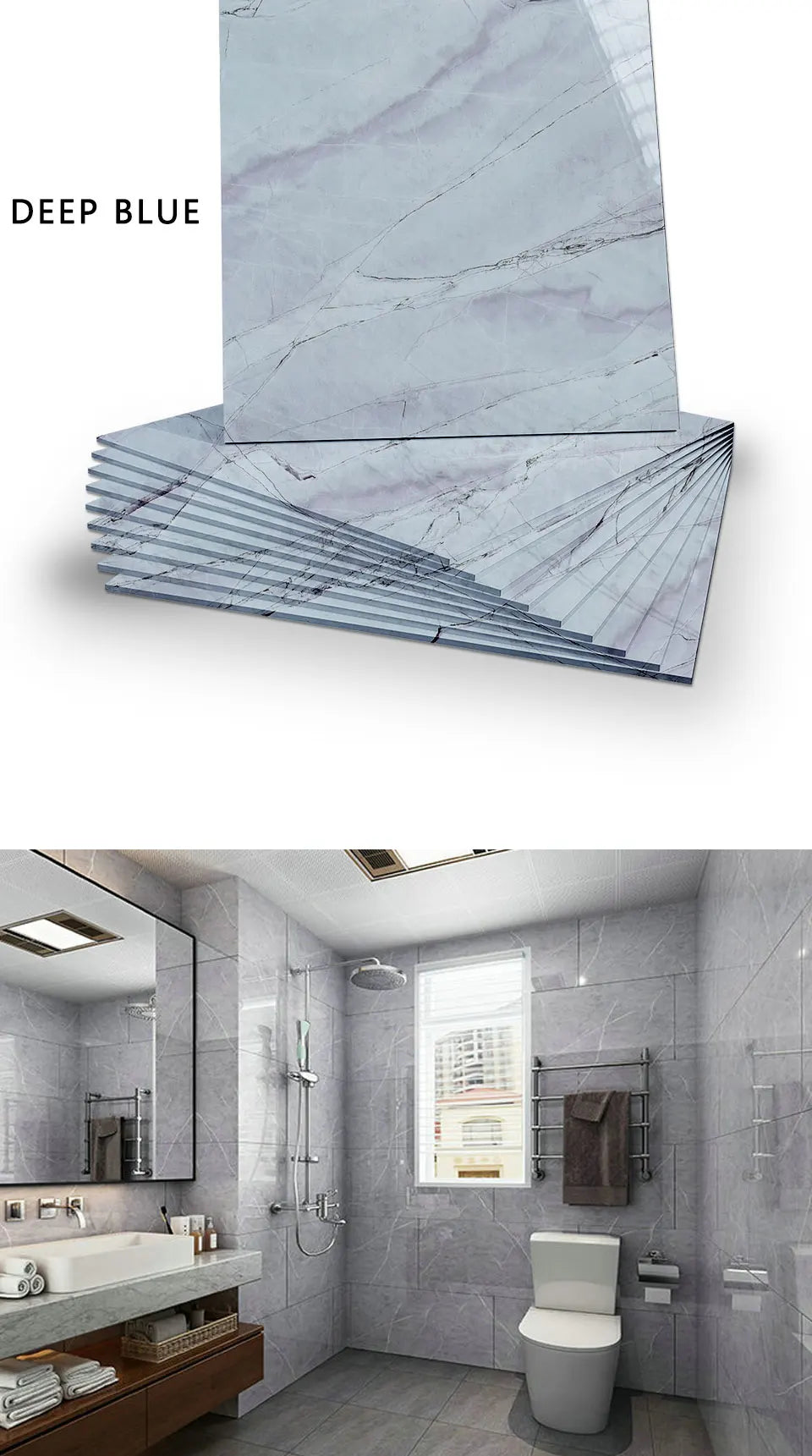 40 autocollants muraux auto-adhésifs en PVC imperméable à effet carrelage, découpables et pelables, pour cuisine et salle de bain