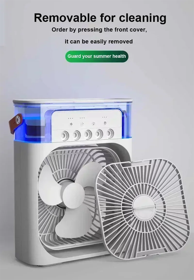 Top-Angebot! Zuhause - Tragbarer Ventilator Klimaanlage: 3-in-1 Design mit Luftbefeuchter USB Elektrisches LED Nachtlicht