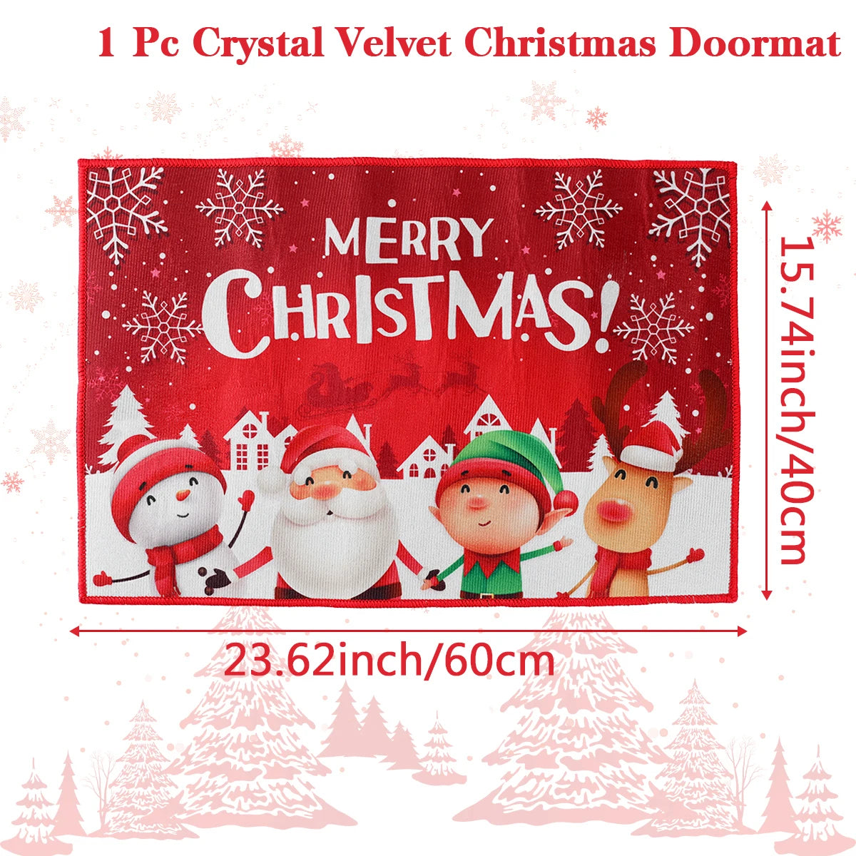 Weihnachts-Fußmatte Weihnachtsmann Outdoor-Teppich Frohe Weihnachten Dekorationen für Zuhause 2025 Navidad Weihnachtsornament Neujahr 2026