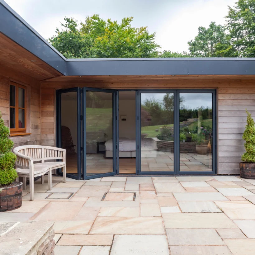 Folding Door for Patio Balcony Exterior Metal Accordion Door Tempered Glass Custom-Made Thermal Break Aluminum Bifold Doors