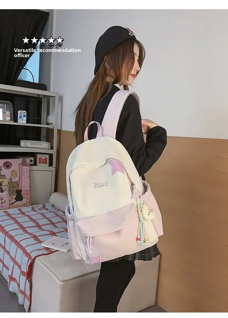 Nouveau Sac à Dos de Collège Imperméable pour Femme, Grande Capacité, Sacs d'École Tendance pour Ordinateur Portable, Joli Sac de Voyage pour Fille, Cool