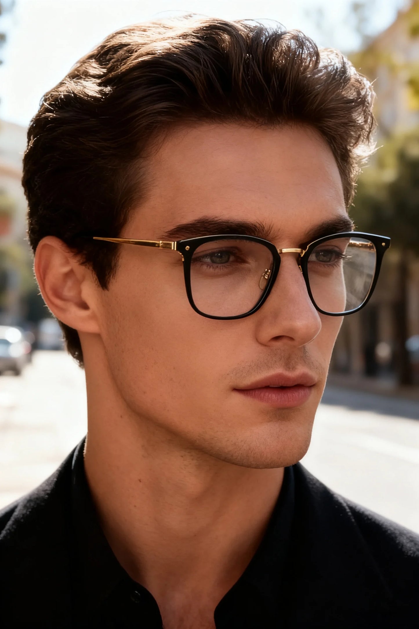 JMISUS Fashion Square Progressive Gleitsichtbrille Herren Damen Photochrome Optische Brille Mehrstärken-Gläser zum Lesen und für den Computer