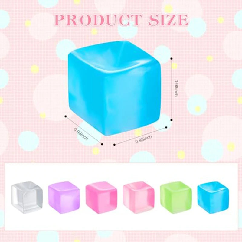 Quadratischer Eis Stressball Fidget Spielzeug Stressabbau ADHS Autismus Sensorisches Spielzeug Weiches Quetschspielzeug Partygeschenke für Kinder Erwachsene