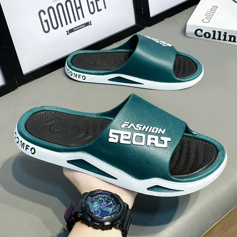 Fashion&Sports Herren Sommerslipper Rutschfeste PVC-Robuste Hausschuhe Outdoor-Strand-Flip-Flops für Herren Bequeme Hausschuhe