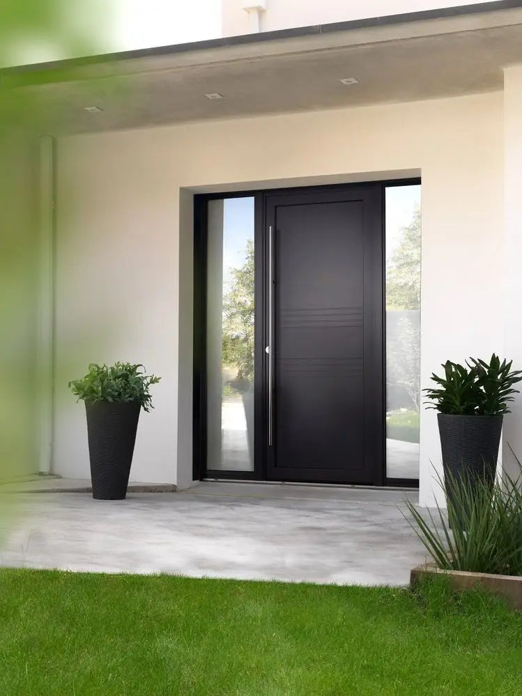 Portes principales prix usine pour la sécurité domestique, portes en aluminium au design moderne avec verre trempé pour villa, porte d'entrée personnalisée