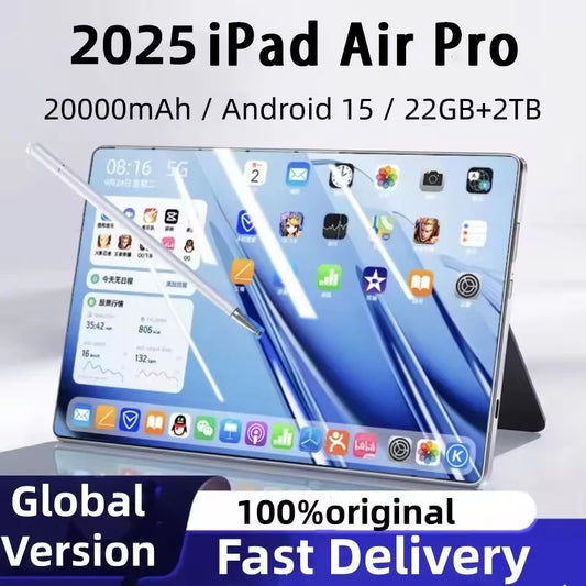 2025 iPad Air Pro Original  Tablet 11 inch Android 15 20000mAh Globale Versione RAM 22GB ROM 2TB 10 Core Tablets PC iPad Air Pro