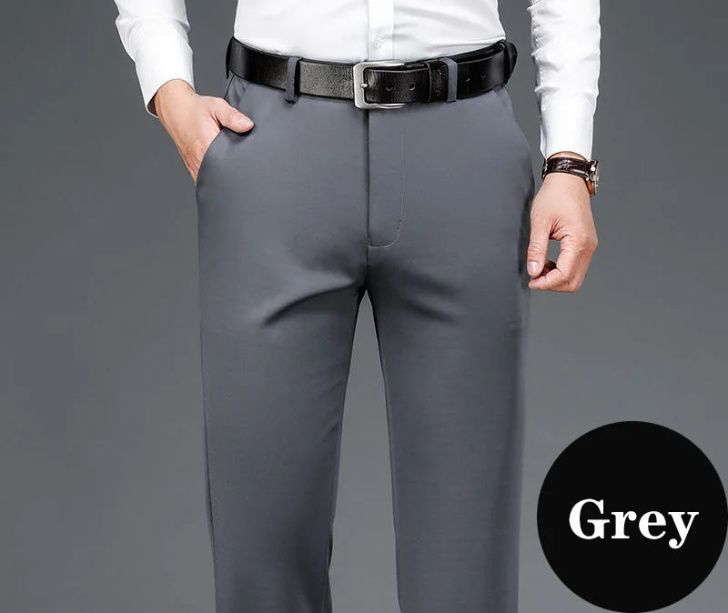 Herren große Größen klassische Anzughose hohe Elastizität knitterarm elegant leger gerades Bein Business Alltagshose