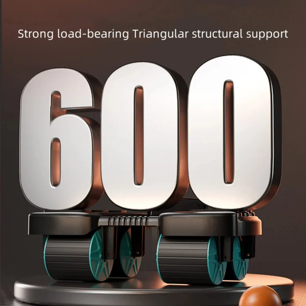 Roulette Abdominale Six Coudes Glissière Roue d'Entraînement Abdominale Rebond Automatique Antidérapant Équipement de Fitness pour la Maison