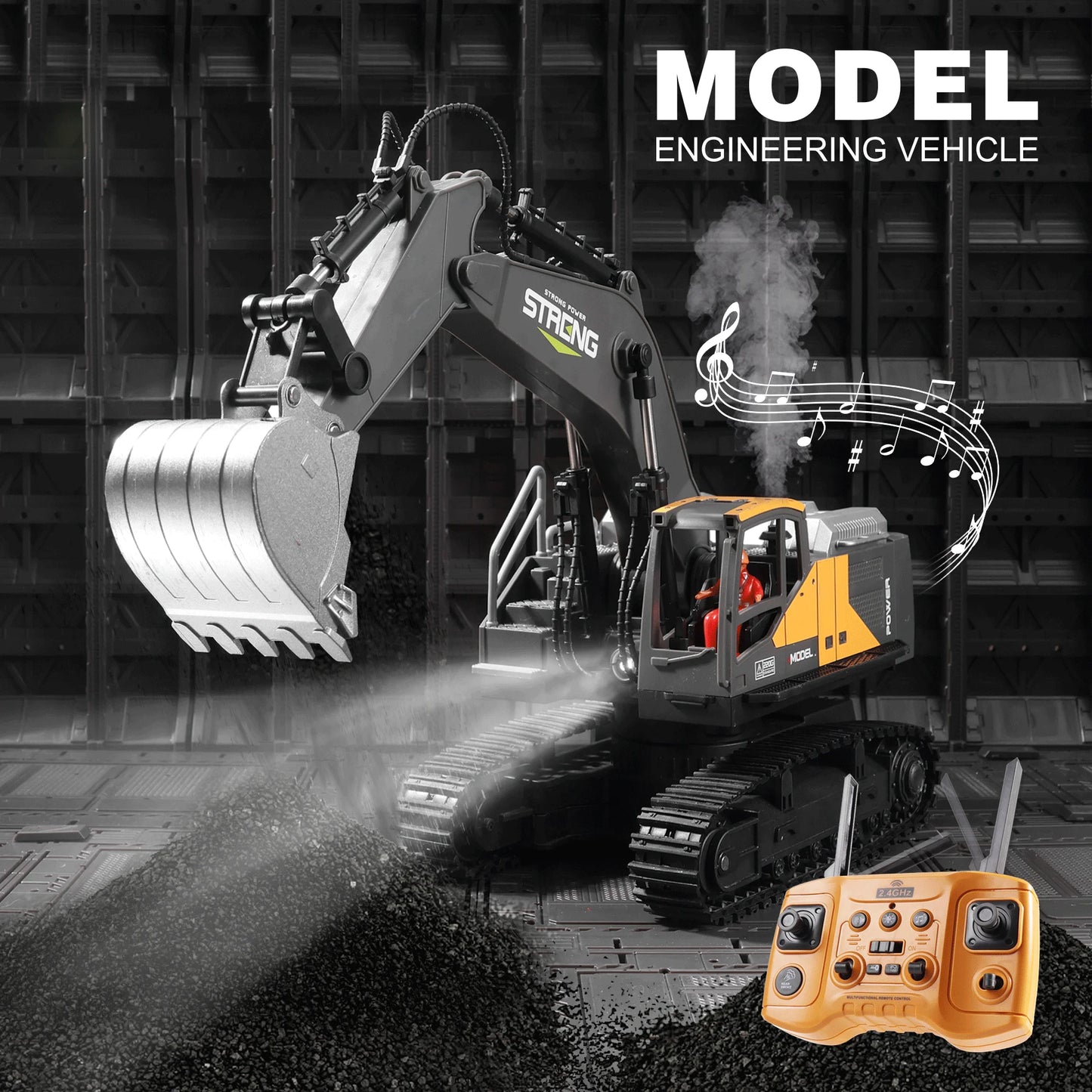 ZWN 1/16 1/20 Ferngesteuerter Bagger Kipper RC Modellauto Spielzeug Professionelles Legierungs-Simulations-Baufahrzeug für Kinder