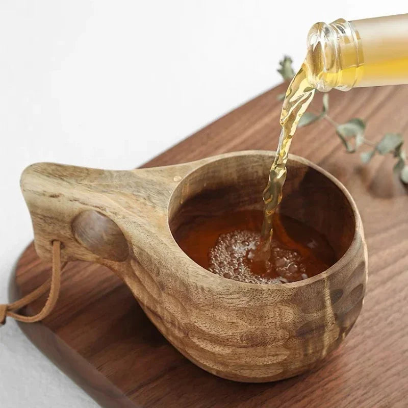 Holz Finnland Tasse Kreativ Outdoor Camping Reise Holzbecher Nordischer Stil Handgemachte Milch Kaffee Bar Bierkrüge
