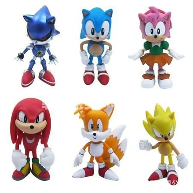 6Pcs/Set 6-7cm Sonic Figures Toy Pvc Toy Shadow Tails Characters Figure Toys For Children Animals Toys Set