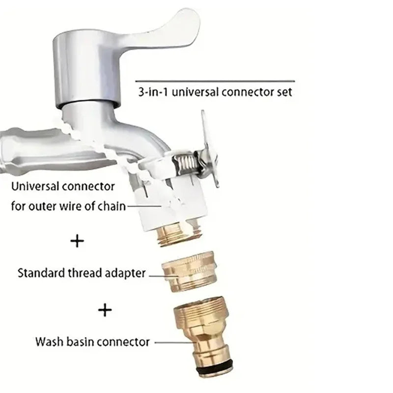 Tuyau d'arrosage pour la maison et le jardin avec raccord bimétallique flexible et pistolet à eau réglable pour le lavage de voiture Fournitures d'irrigation de jardin