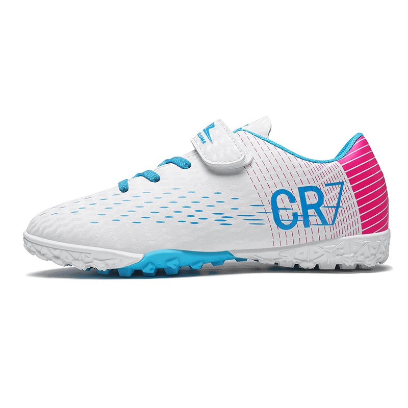Nouvelles Chaussures de football pour enfants, Chaussures d'entraînement de football d'extérieur pour garçons et filles, Crampons de football à scratch, Baskets de futsal 28-39