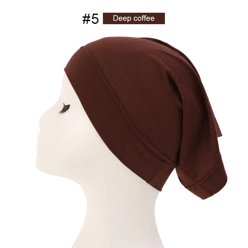 Bonnet Hijab Musulman Turban Foulard Coton Modal Voile Uni Casquette Sous Écharpe Musulmane Femme Foulard Turban Hijabs Chapeau Islamique