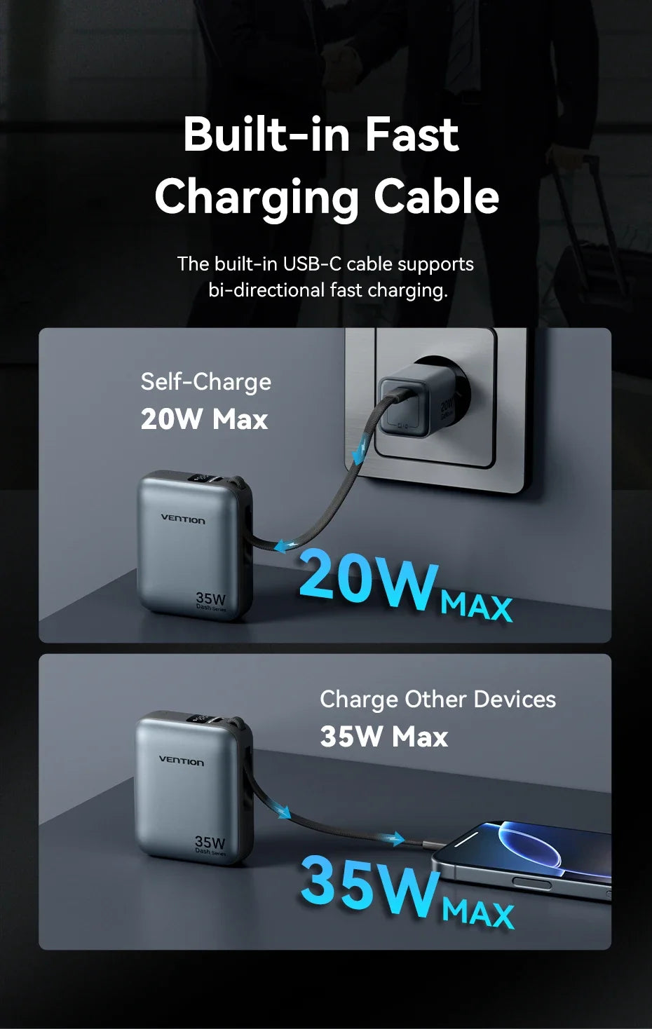 Vention CCC 10000mAh 35W Power Bank Schnelles Laden Tragbare Mini 3C PowerBank für iPhone 17 Xiaomi Externe Ersatzbatterie Ladegerät