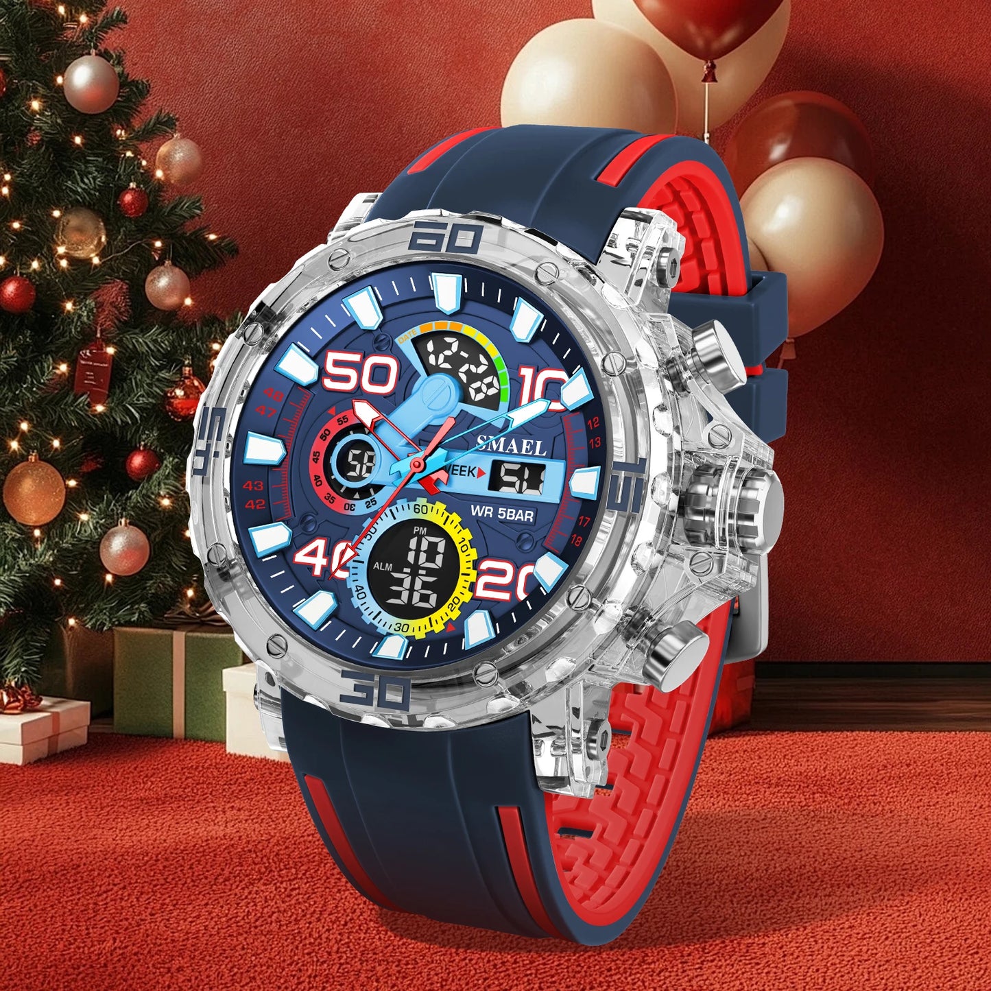 Montres Militaires Hommes Montre 2025 Nouvelle 50M Étanche Chronomètre Alarme Lumière LED Montres Digitales 8136 Montre Sport Homme
