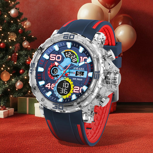 Militär Armbanduhr Herren Uhr 2025 Neu 50M Wasserdicht Stoppuhr Alarm LED-Licht Digitaluhr 8136 Herren Sportuhr