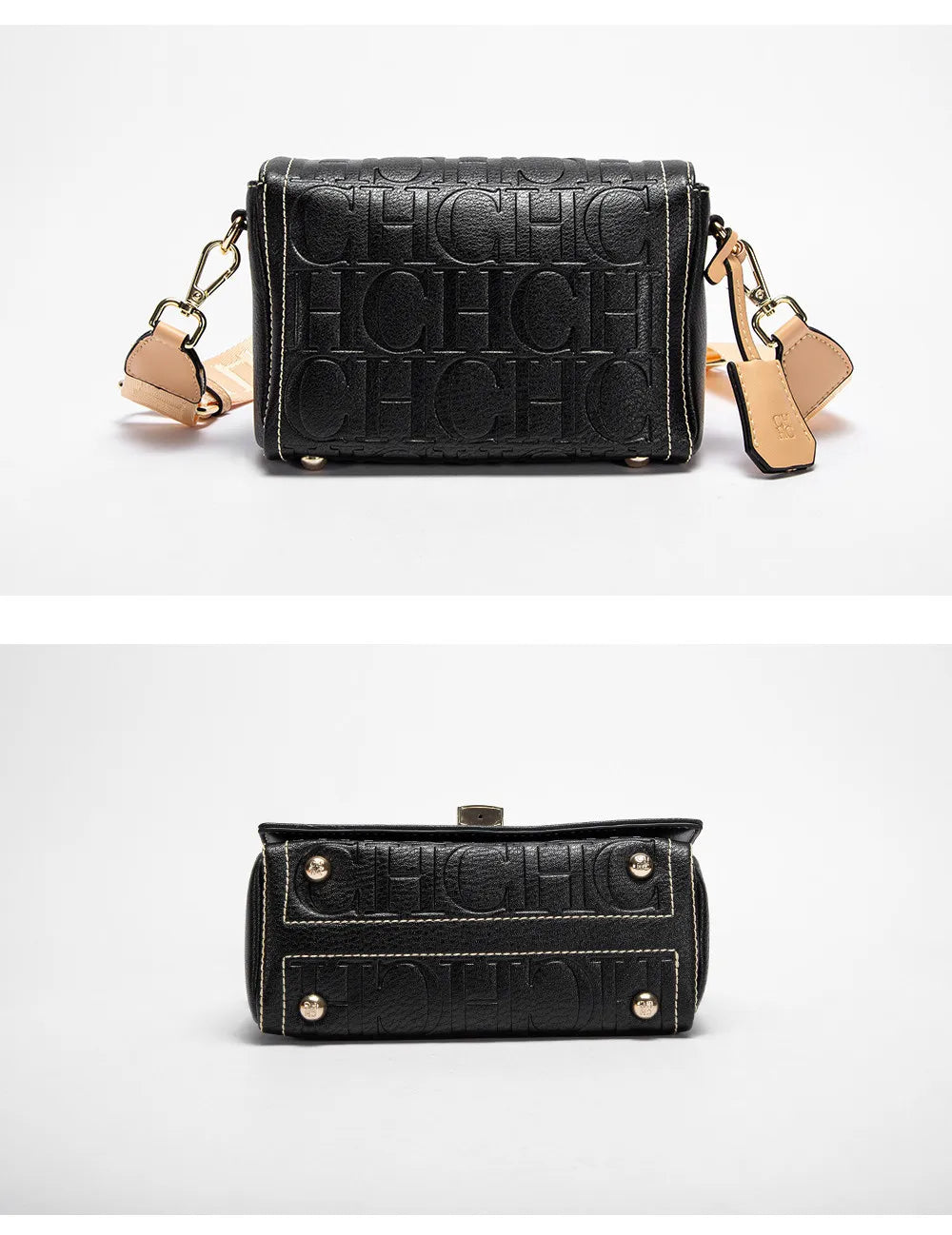 CH Womens Shoulder Bag Luxury Brand 2025 Fashion Solid Color Printed Handbag Fashion Design Model Metal Accessories Buckle
