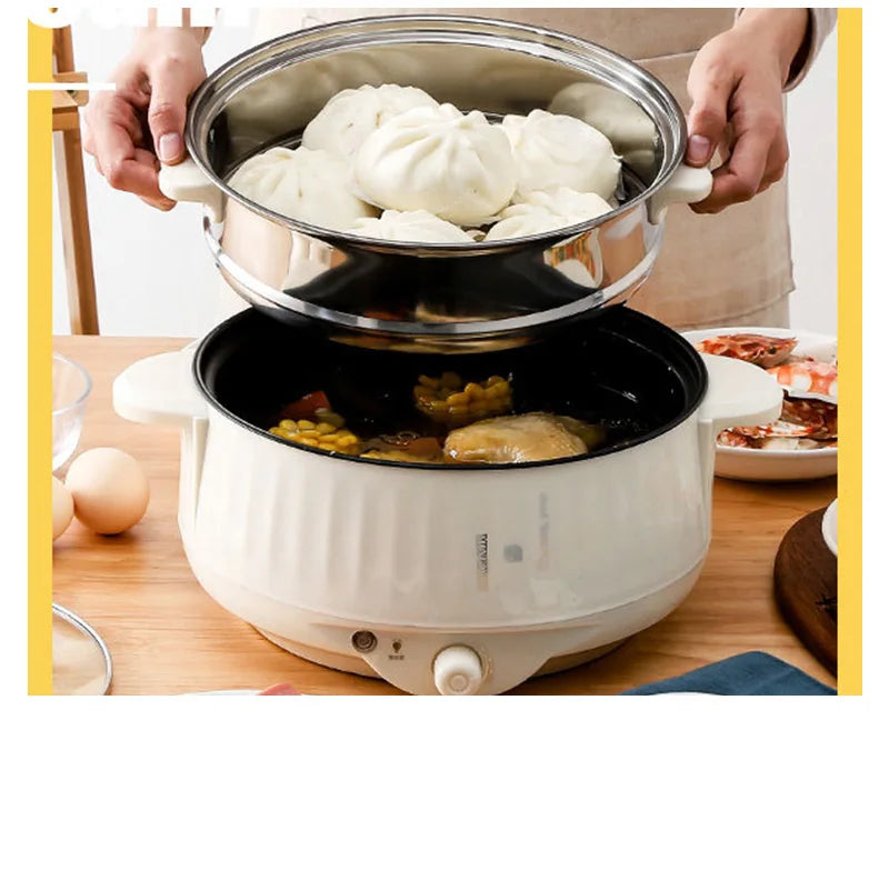 220V Multikocher Einzel-/Doppelschicht Elektrotopf 1-2 Personen Haushalt Antihaftpfanne Hot Pot Reiskocher Kochgeräte