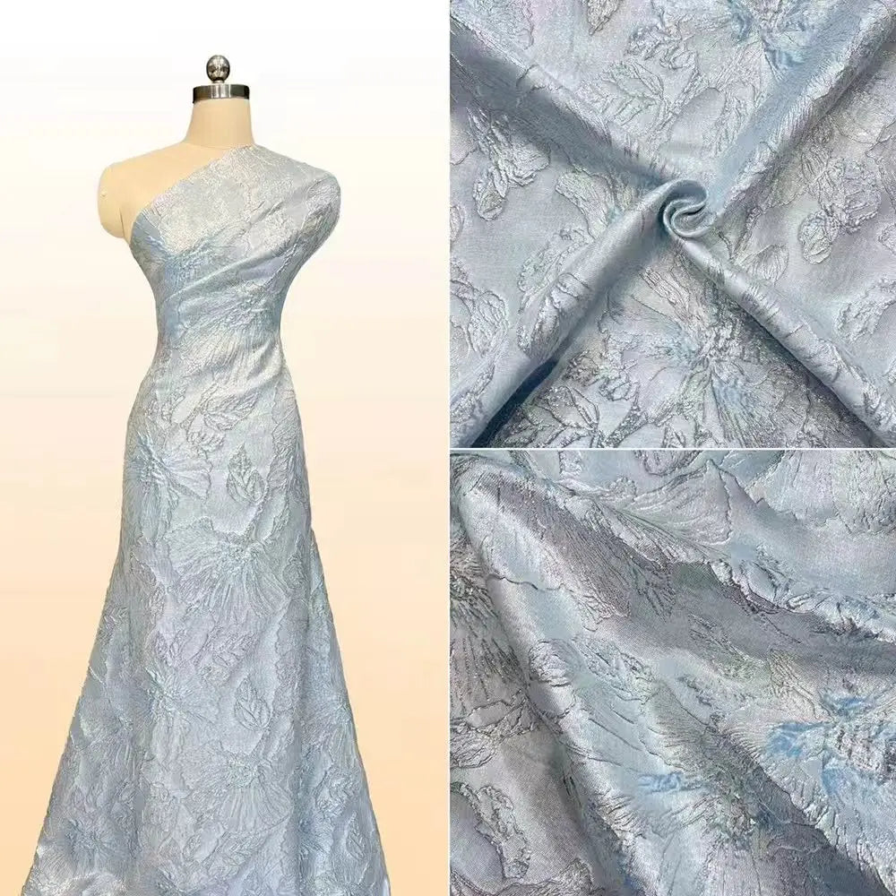 Hochwertiger Jacquard-Spitzenstoff 5 Yards Französischer Brokatstoff