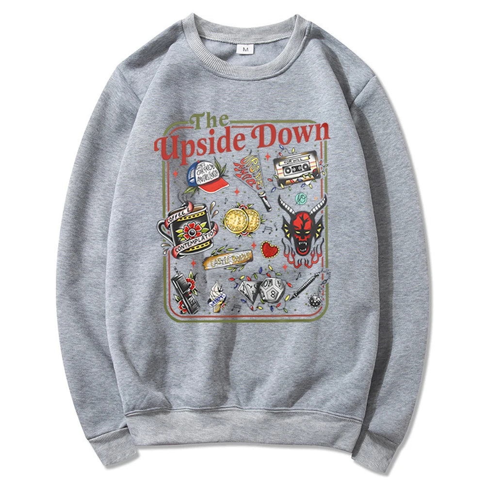 The Upside Down Sweatshirt Lustiges Hawkins Clipart Grafikshirt Stranger ST5 Inspiriert Demogorgon Tops Trendige Gothic Sweatshirts