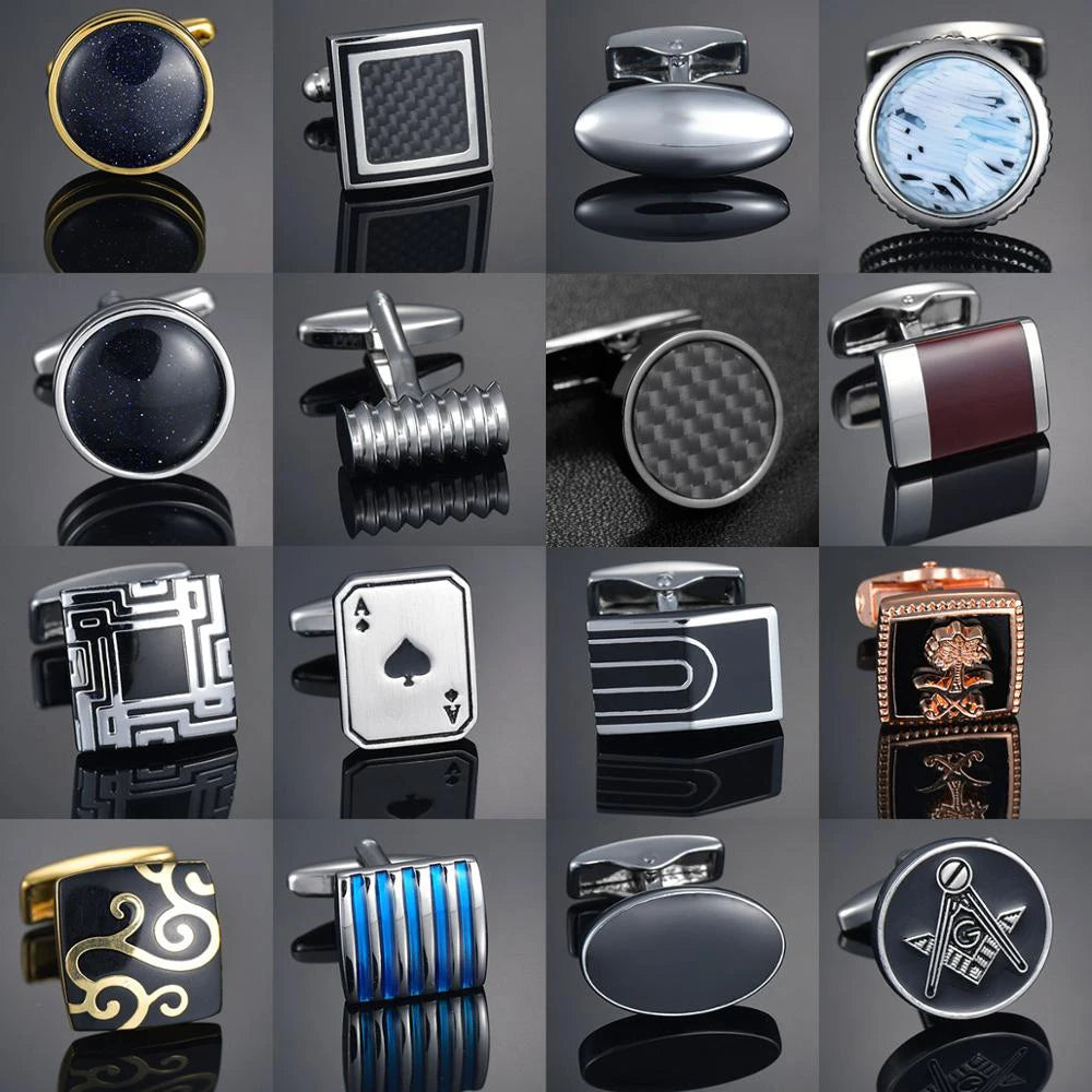 Quality Gems Craft Manschettenknöpfe Blumenmuster Golden Horse Muster Stoff Französische Ovale Hemd gemelos cuff links