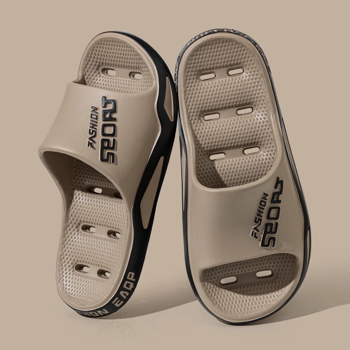 Chaussons d'intérieur plats et confortables pour hommes, pantoufles de chambre fraîches d'été, simples, antidérapantes, pour couples, à la mode, à bout ouvert, chaussures de maison