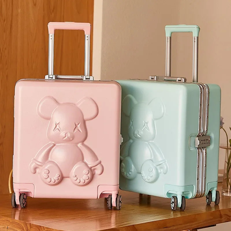 Nouvelle valise trolley universelle à roulettes 18 pouces 2024, sac de maquillage cabine pour hommes et femmes