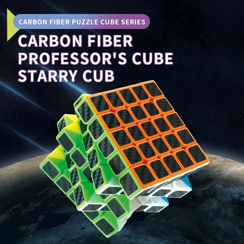 Carbon Fiber Professor's Cube Starry Cube 3X3 4X4 5x5 Speed Puzzle Kinderspielzeug Anti-Stress-Spielzeug für Kinder Geschenke