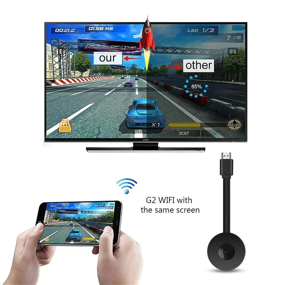 Portable 1080P HD TV Stick Video Receiver Display Screen Samll WiFi Dongle Adapter for Android/iOS Smart TV Box Miracast Chrome