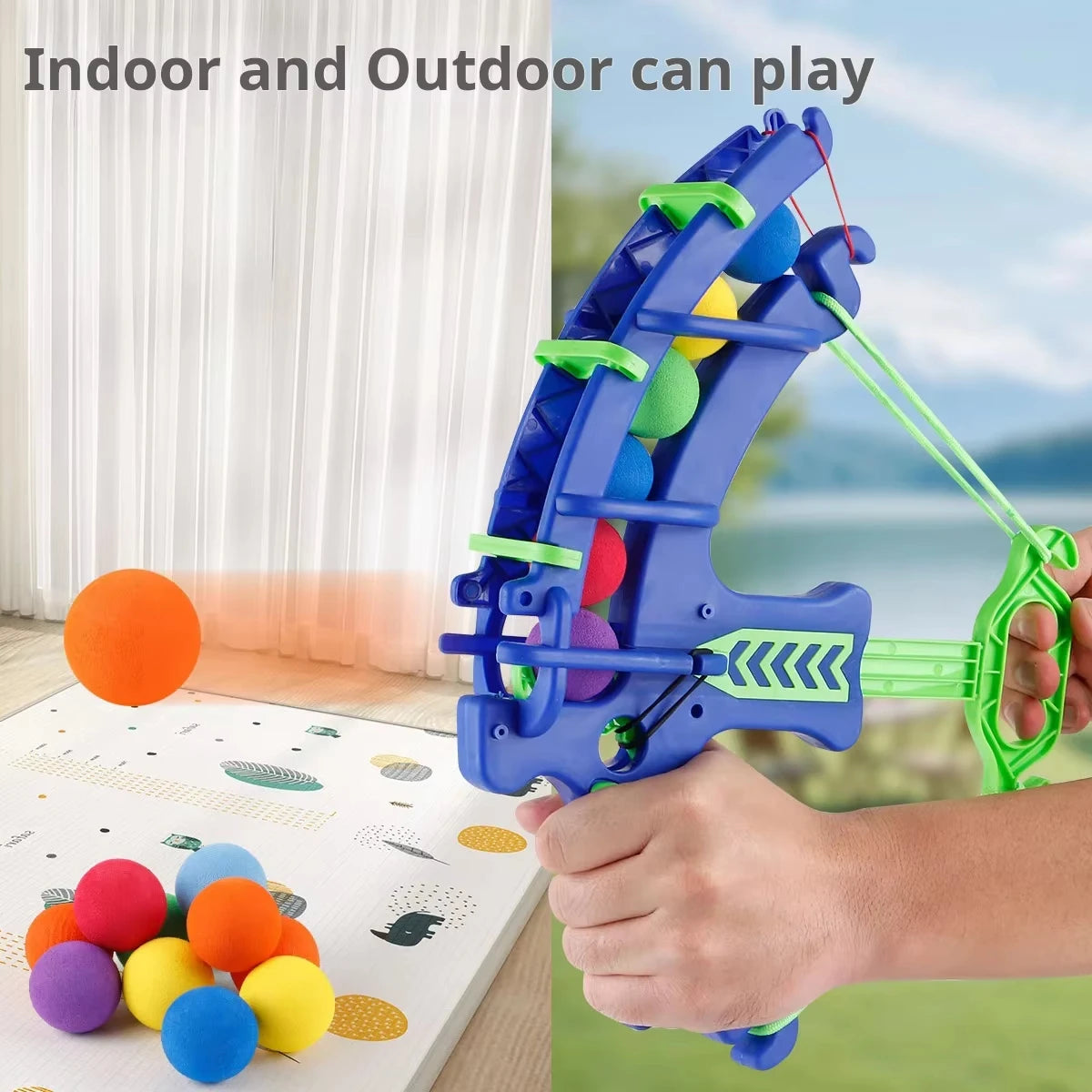 Jeu de fléchettes à ventouse en forme d'arbalète avec boules collantes, jouet éducatif Montessori, jeu de plein air pour enfants