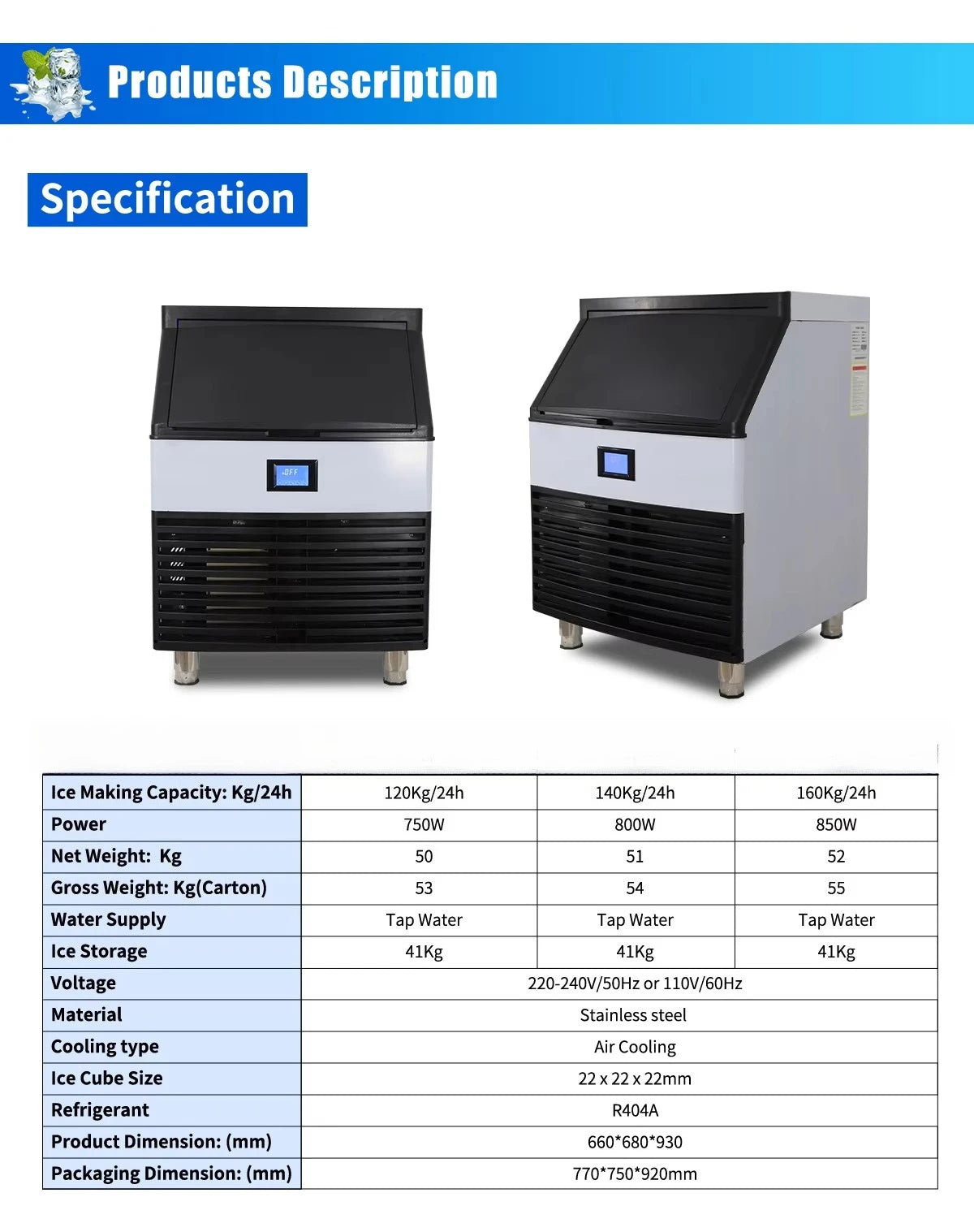 Home Use Ice Maker Countertop Ice Cube Maker High Capacity Self Cleaning for Kitchen Office Bar Party Top Pick Customized