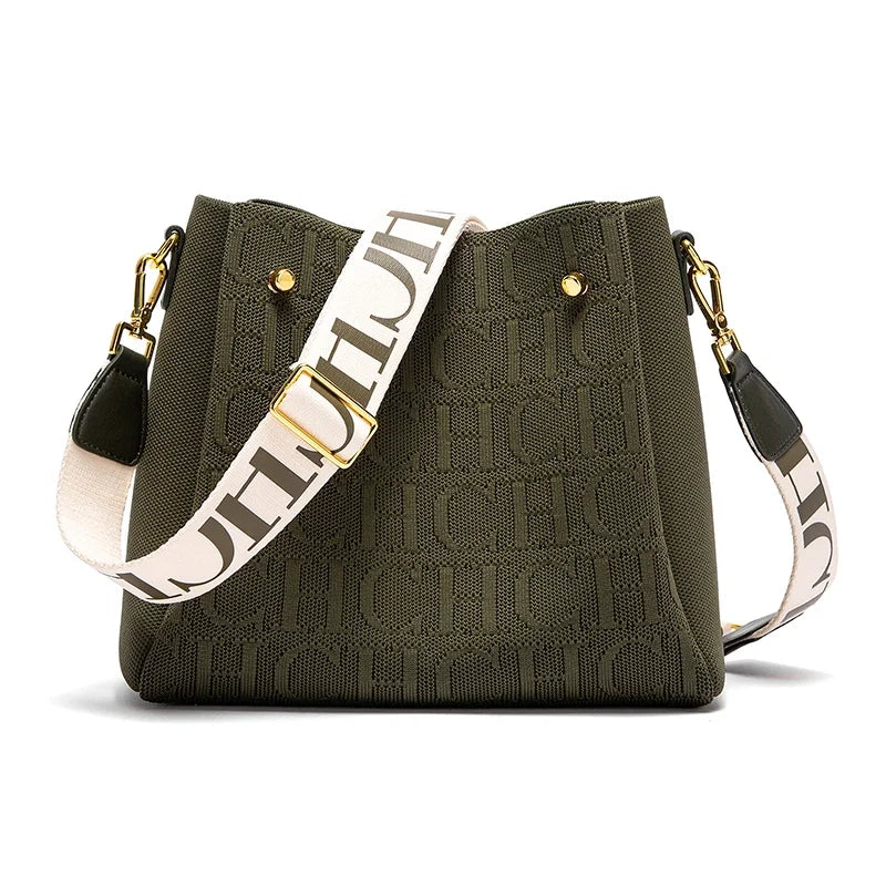 CH Umhängetasche Elegantes Design Sinne Buchstaben Kordelzug Design Marken Damentasche Mode Lässige Hundred Damentasche Umhängetasche