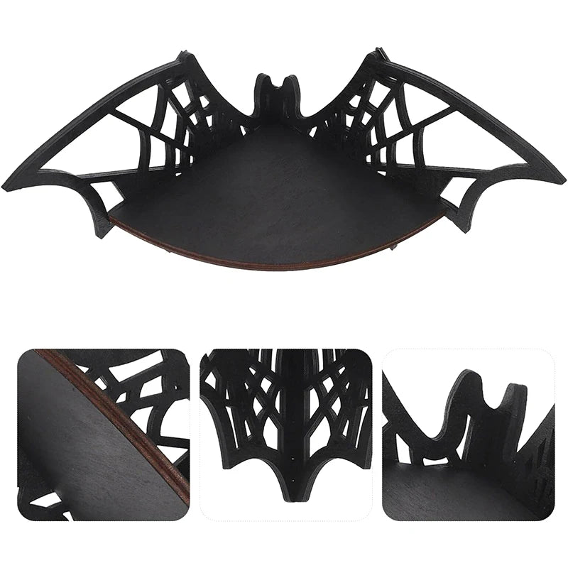 Fledermaus-Eckregale, Holz, schwebend, Fledermaus-Wandeckregale, gotisches Schmuckregal, Halloween-Dekorationsregal für Zuhause