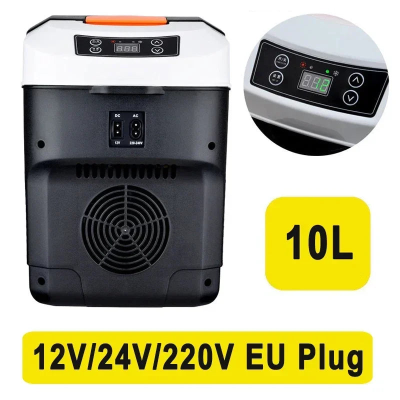 10L Car Home Mini Refrigerator Fridges DC12/24V Drinks Cooler Heater Keep Warm Fresh for Car Home Pinic Camping AC110/220V