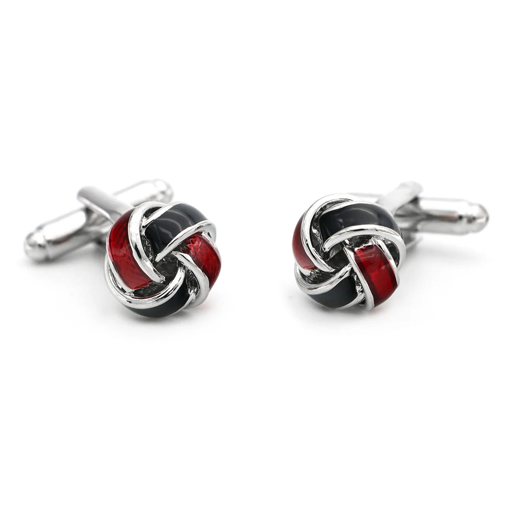 iGame Boutons de manchette nœud de mode en laiton de qualité design boule tressée pour mariage homme