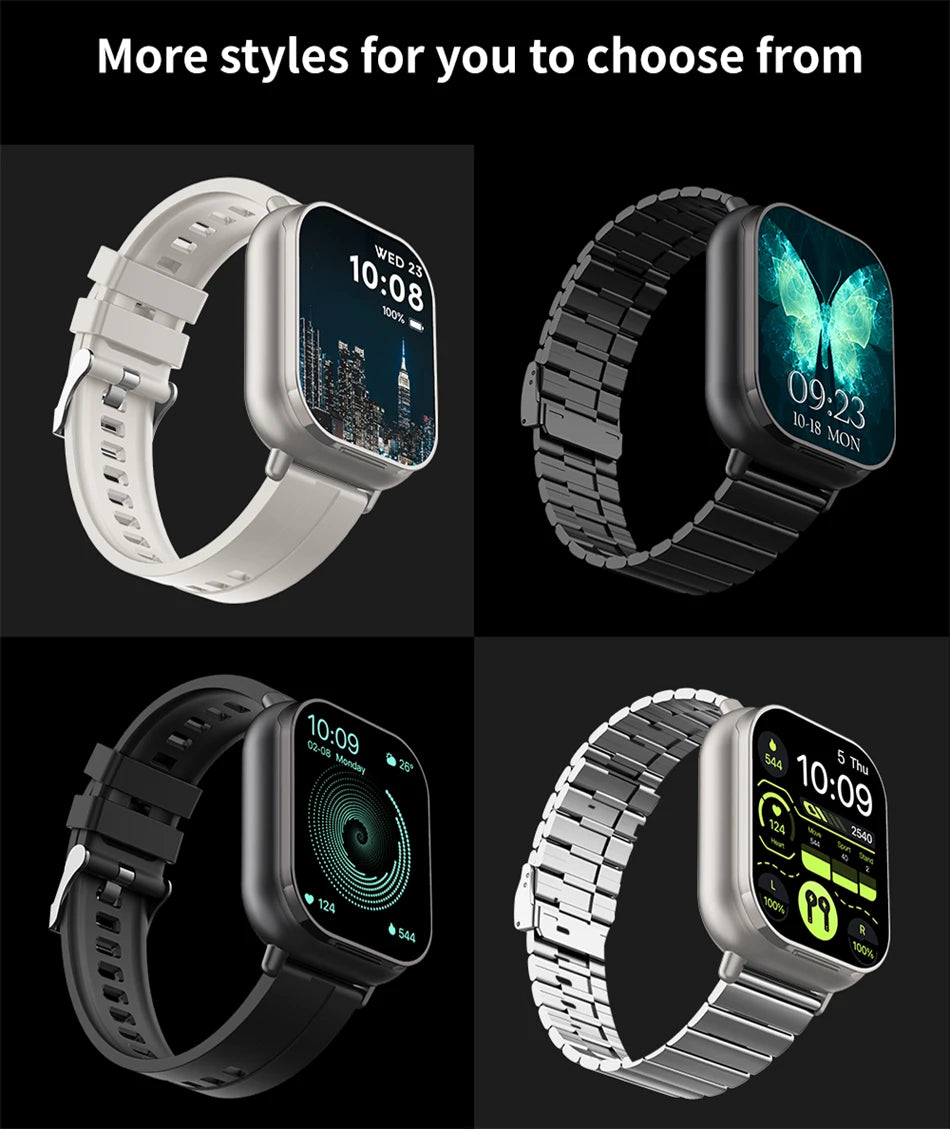 Montre connectée TWS 2 en 1 avec écouteurs, montre de sport, oreillette Bluetooth, montre d'appel, moniteur de santé pour hommes, NFC, montre intelligente pour femmes, écouteurs