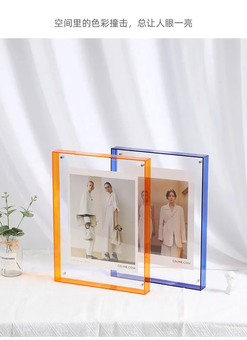 Transparenter Acryl-Fotorahmen DIY Poster Malerei Flur Schlafzimmer Wanddekoration Ins Style Tischbilderrahmen