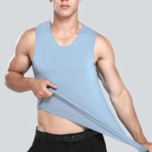 Lot de 3 slips pour homme en soie, débardeur, singlet de musculation de haute qualité, gilet sans manches ajusté, gaine amincissante, taille 5XL