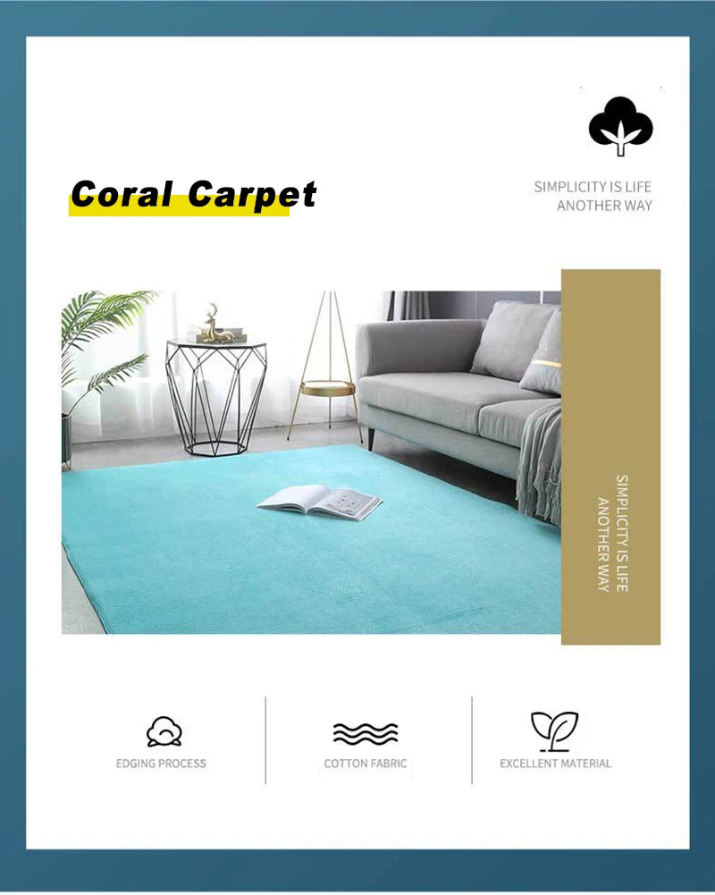 VIKAMA Tapis Moderne en Velours de Corail Doux Antidérapant pour Salon Chambre Grand Tapis de Jeu pour Enfants Tapis de Sol pour la Décoration Intérieure