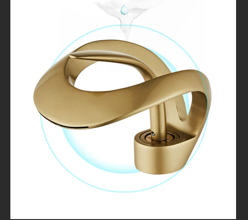 Robinet de lavabo doré/blanc, robinet de salle de bain noir, mitigeur de lavabo créatif en laiton gris, robinet de lavabo cascade chaud et froid