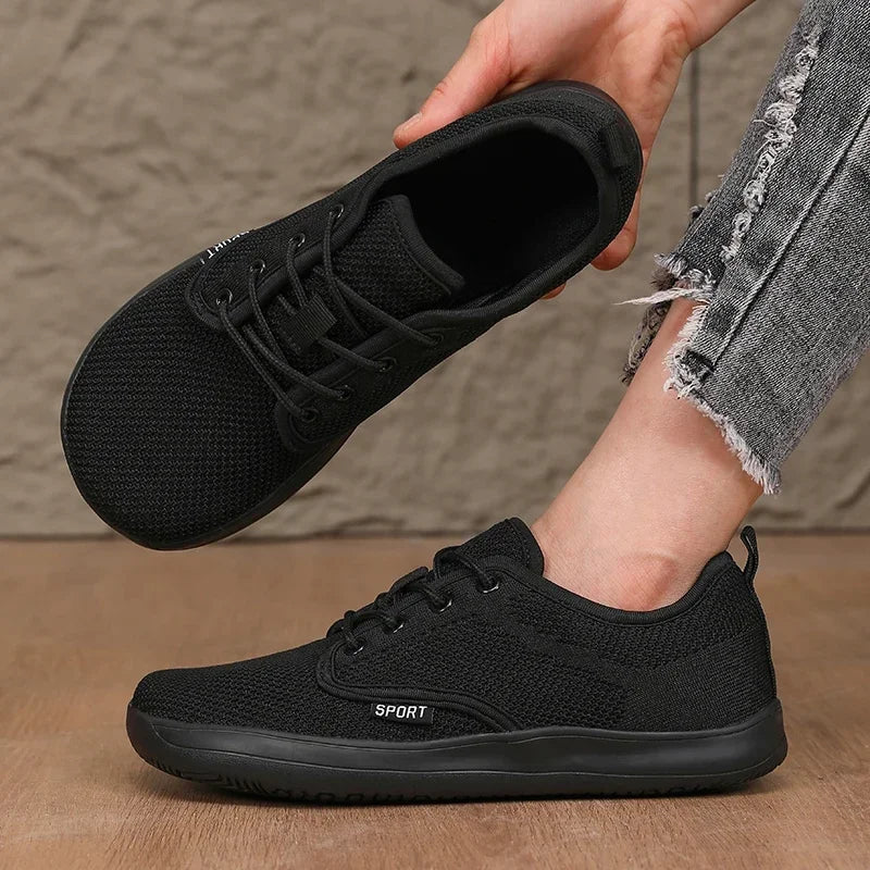 2025 Summer Men's Running Shoes Barefoot Fitness Mesh Sports Shoes Women Flat Bottom Wide Foot Shoes Slow Running Brand Sneakers