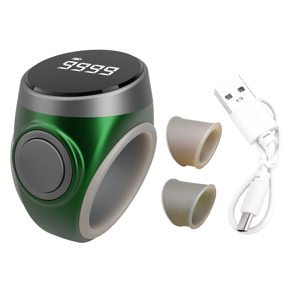 Smart Tasbih Tally Counter Type-C Rechargeable High-quality Muslims Zikr Ring Type Button Counter Prayer Time Vibration Reminder