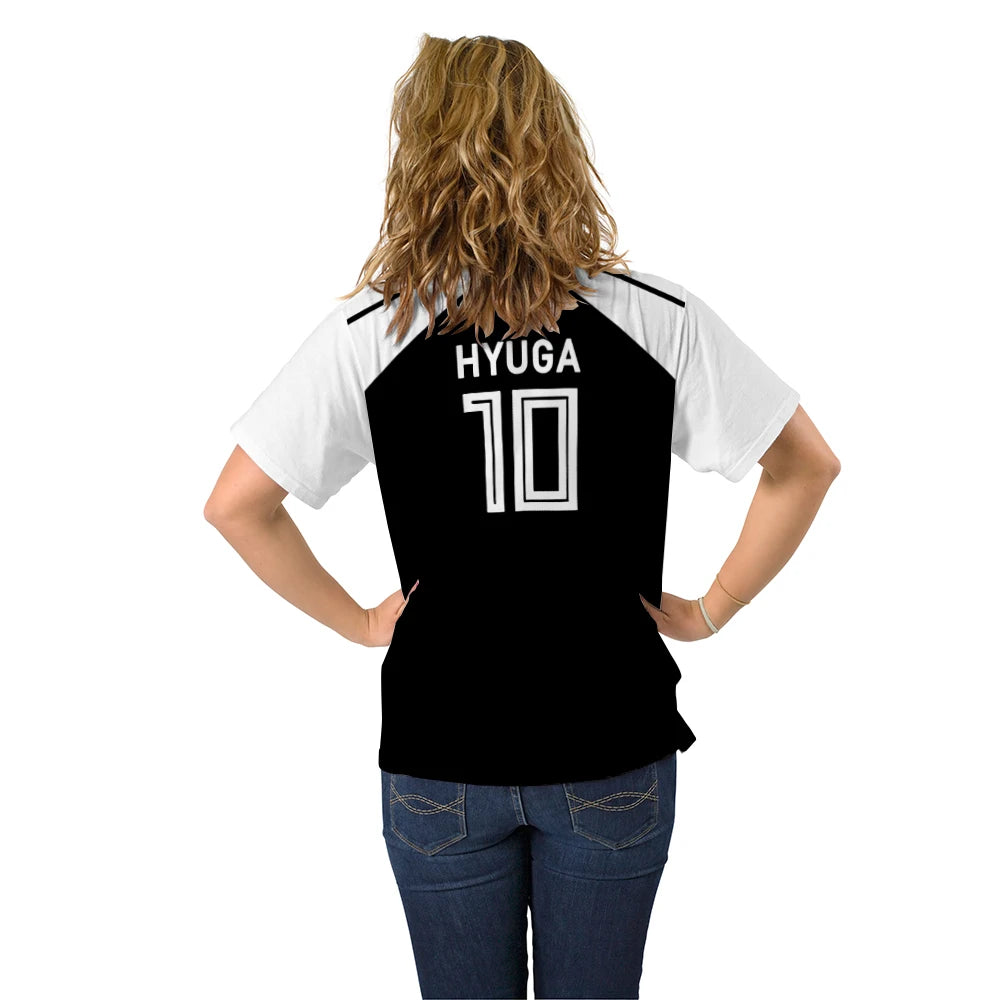 Captain Tsubasa Anime Tshirt Hyuga Animation Cosplay Short-sleeved 3D Printed Football Jersey T-shirts Mens Designer Clothes