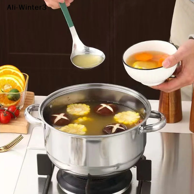 【R】Stainless Casserole Cookware Double Handle Soup Pot With Glass Cover For Induction Cooker Cooking
