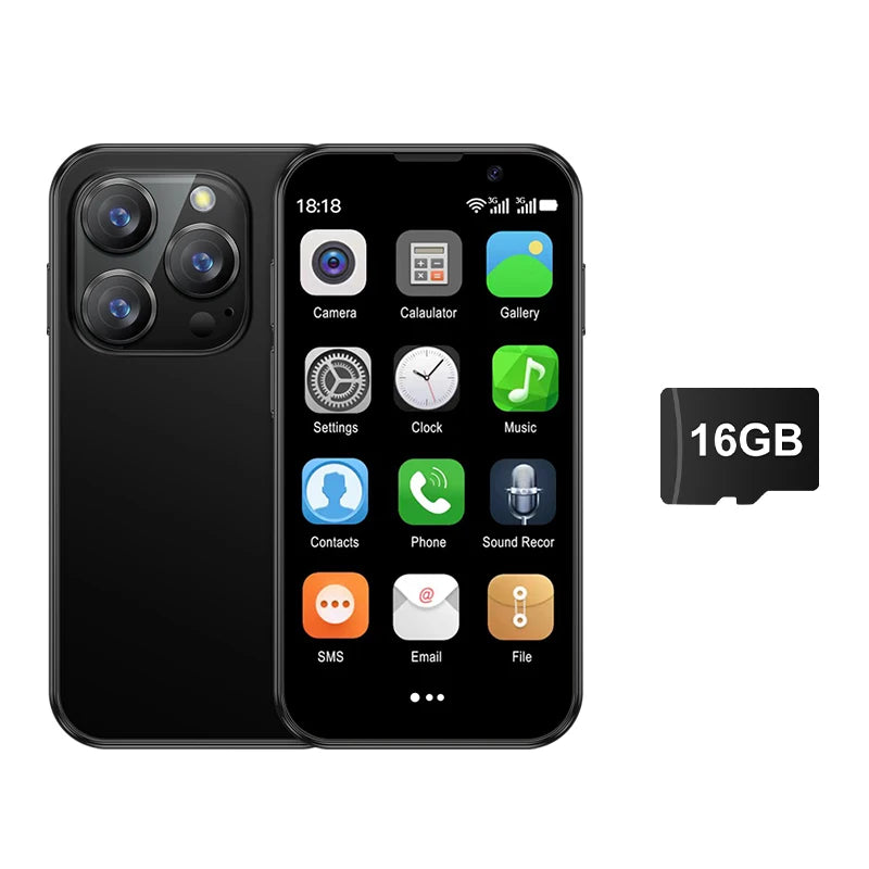 Mini Smartphone SERVO 16SE 16 Go ROM Android 9.0 Wifi Double SIM Veille Play Store 3G WCDMA Petit Téléphone Portable Intelligent 3.0" Nouvelle Version